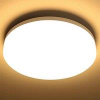 Lepro Bathroom Light Warm White, 15W 1500 Lumen Waterproof Ceiling Lights, 3000K, IP54, 100W Equivalent, Small, Modern, Round Ceiling Light for Kitche