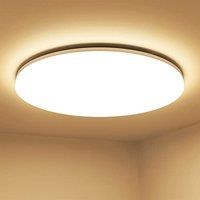 Lepro 24W LED Ceiling Light, Waterproof IP54, Warm White 3000K, 200W Traditional Bulb Equivalent, 2400lm Flush Mount Lighting Fitting for Bathroom, Be
