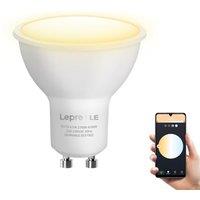 Lepro GU10 Smart Bulb, Warm to Cool White Smart Lightbulbs, Dimmable GU10 LED Spotlight Bulbs, Works with Alexa and Google Home, 4.5W=50W, CCT, 100