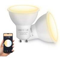 Lepro GU10 Smart Bulbs, Warm to Cool White Smart Light Bulbs GU10, Dimmable LED Spot Lightbulbs, Works with Alexa and Google Home, 4.5W, CCT, 100 Be