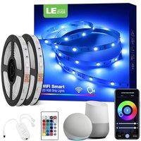 Lepro Alexa Smart LED Strip Light 10M (5Mx2), WiFi RGB LED Lights for Bedroom, Smart Life App Control, Works with Alexa & Google Assistant, Colour Cha