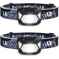 Lepro Head Torch, 2 Pack Super Bright LED Headlamp with 6 Lighting Modes, Waterproof, Battery Powered LED Lightweight Headlight for Cycling Running Ca