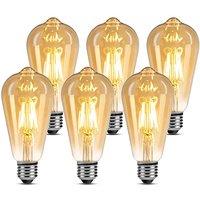 Lepro LED E27 Screw Bulb, ST64 E27 Vintage Light Bulbs, 4W 450lm, 40W Equivalent GLS Bulb, Warm White 2500K LED Filament Bulbs Edison Screw, Antique S