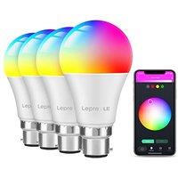 Lepro Smart Bulb Bayonet, B22 Alexa Light Bulbs, Colour Changing Smart Light Bulb, Dimmable Warm White WiFi Bulb, Works with Alexa and Google Home, 9W