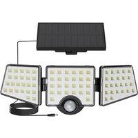 Lepro Solar Security Lights Outdoor Motion Sensor, 1200LM Solar Flood Lights with Separate Solar Panel, IP65 Waterproof, Adjustable 3Heads, Pir Wall L