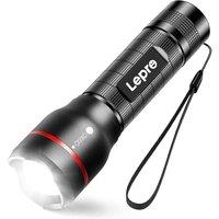 Lepro LED Torch - Super Bright, 5 Modes, Zoomable & Water Resistant - Small, 18650/AAA Battery Powered (Not Included) Flashlight for Camping, Power Cu
