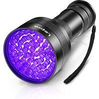 Lepro UV Torch, 51 LED UV Light Torch, 395nm Ultraviolet Flashlight, Blacklight Detector for Pet Urine, Stain, Bed Bugs, Banknote and More Small