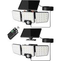 Lepro Solar Security Lights Outdoor Motion Sensor, 2 in 1 Separated and Integrated Remote Control IP65 Waterproof Solar Lights with 3 Light Modes, 3 H