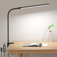 Lepro Desk Lamp Clamp, 460lm Eye-Caring Clip on LED Desk Light, 10 Levels Dimmable, USB Powered Bedside Lamp, 3 Modes Gooseneck Task Light for Nails,