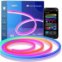 Lepro N1 AI Smart Neon Rope Light 6M RGB+IC, Works with Alexa & Google Assistant, Music Sync LED Lights for Bedroom, App Voice Control, Personalized A