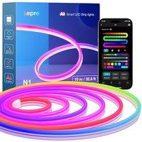 Lepro N1 AI Smart Neon Rope Light 10M RGB+IC, Works with Alexa & Google Assistant, Music Sync LED Lights for Bedroom, App Voice Control, Personalized