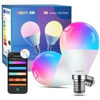 Lepro BP1 AI Smart Bulb E14 RGBWW, Works with Alexa & Google Assistant, Music Sync, Colour Changing, 4.9W = 40W, 470lm Dimmable, App Voice Control, Pe