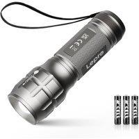 LE LED Torch Battery Powered, LE1000 Bright Hand Flashlight, Adjustable Focus, Water Resistant, Lightweight, for Power Cut, Camping, Dog Walking, Easy