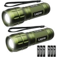 LE LED Torch Battery Powered, LE1000 Hand Flashlight, Adjustable Focus, Water Resistant, Lightweight, for Power Cut, Camping, Dog Walking, Easy to Use