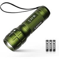 LE LED Torch Battery Powered, LE1000 Bright Hand Flashlight, Adjustable Focus, Water Resistant, Lightweight, for Power Cut, Camping, Dog Walking, Easy