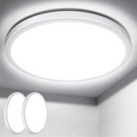 Lepro 2 Pack of Bathroom Lights, 18W 1800lm LED Ceiling Light, Waterproof IP44, 2.6cm Ultra-Thin, 5000K, Round, Flush Ceiling Lighting for Bathroom, K