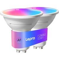 Lepro BG1 AI GU10 Smart Bulb, 400lm Dimmable WiFi Smart GU10 LED Spotlight Bulbs, Music Sync, Works with Alexa & Google, RGB Colour Changing & Tunable
