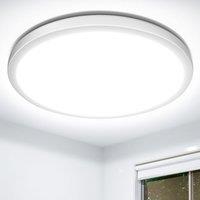 Lepro 24W LED Ceiling Light, 2400lm Super Bright Waterproof Bathroom Light, 2.6cm Ultra-Thin, Daylight White 5000K, Round Large Flush Ceiling Light fo