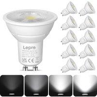 Lepro GU10 LED Bulbs Dimmable, Cool White 6500K, 4.5W 345lm, 50W Halogen Spotlight Bulbs Equivalent, 38 Narrow Beam, Daylight White, GU10 LED Energy