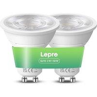 Lepro GU10 LED Bulbs, Neutral White 4000K, A Energy Class, 360LM, 2W (50W Equivalent), 38 Beam Angle, 50000H Long Life, 96% Energy Saving Spotlight