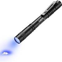 Lepro UV Torch Light, 365nm Ultraviolet Flashlight, Lightweight Pen Torch with Clip, High UV Purity, Small Ultraviolet Light, Blacklight Detector for