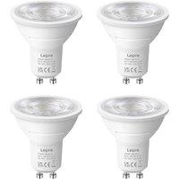 Lepro GU10 LED Spotlight Bulb, 630LM, 6W (80W Equivalent), Natural White 4000K, 38 Beam Angle, Energy Saving Light Bulbs, Non-Dimmable, 4 Packs 4 Ne