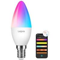 Lepro AI Smart Bulb E14, Music Sync Bluetooth & WiFi Bulb, Voice Control Screw Bulb, Personalized AI Lighting Designer, Color Changing Candle Bulb, Wo
