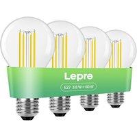 Lepro E27 Screw Bulb, A-Rated Ultra-efficient LED Bulb, 3.8W = 60W, 806lm, 2700K Warm White, 50000H Lifespan, Clear Filament, Vintage Glass, Non-dimma