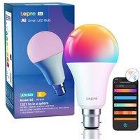 Lepro B22 AI Smart Bulb, 1521LM Smart Light Bulb, 12W(100W), Schedule & Timer, Energy Saving, 16 Million Colors, Work with Alexa & Google Assistant, P