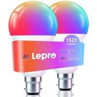 Lepro B22 AI Smart Bulb, 1521LM Smart Light Bulb, 12W, Schedule & Timer, Energy Saving, 16 Million Colors, Work with Alexa & Google Assistant, Persona