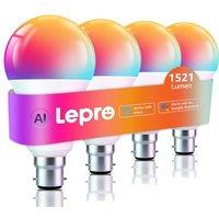 Lepro B22 AI Smart Bulb, 1521LM Smart Light Bulb, 12W, Schedule & Timer, Energy Saving, 16 Million Colors, Work with Alexa & Google Assistant, Persona