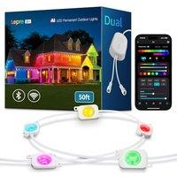Lepro EE1 AI Permanent Outdoor Lights 15m, Smart Outdoor Christmas Lights Waterproof, Colour Changing Eaves Lighting 50ft, Personalized AI Lighting De