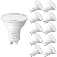 Lepro GU10 LED Bulbs, Warm White 2700K, A Energy Class, 590LM, 3.3W (50W Equivalent), 100 Wide Beam Angle, 50000H Long Life, Energy Saving LED Spotl