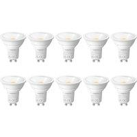 Lepro GU10 LED Bulbs, Cool White 6500K, 800LM, 8W (65W Equivalent), 100 Wide Beam Angle, Energy Saving LED Spotlight Bulbs, Non-Dimmable, Pack of 10