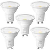 Lepro GU10 LED Bulbs, Cool White 6500K, A Energy Class, 590LM, 3.3W (50W Equivalent), 100 Wide Beam Angle, 50000H Long Life, Energy Saving LED Spotl