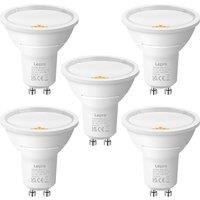 Lepro GU10 LED Bulbs, Warm White 2700K, A Energy Class, 590LM, 3.3W (50W Equivalent), 100 Wide Beam Angle, 50000H Long Life, Energy Saving LED Spotl