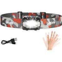 Lepro Dual Power Head Torch Rechargeable, Motion Sensor Headlamp with Type-C & AAA Batteries, 11 Modes - 30H+ Runtime, Lightweight for Adults Kids, Wa
