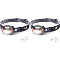Lepro Head Torch Rechargeable, Super Bright LED Headlamp Waterproof with 5 Lighting Modes, 30H Runtime, Red Warning Lights for Running Hiking Cycling,