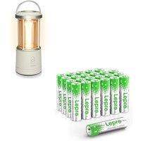 Lepro Bundle 2 Items1100lm Retro Camping Lantern Battery Powered & 24-Pack 1.5V Alkaline AA Batteries
