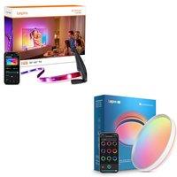 Lepro Bundle 2 Items: STV1 Smart TV Backlight for 55-65 Inch TVs & T1 Smart Ceiling Light