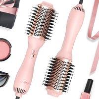 LANDOT Blow Hair Dryer Brush, One-Step Hot Air Styler & Volumizer, Ionic Blowout Brush for Drying Straightening Curling, 3 Heat/2 Speed Settings, Anti