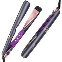 LANDOT 2-in-1 Hair Straighteners and Curler - Twist Floating Plates for Create Salon Waves, Curls, Straight Styles, Anti-Frizz & Tangle-Free | Dual Vo