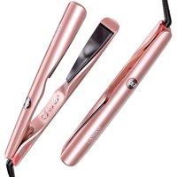 LANDOT 2-in-1 Hair Straightener & Curling Iron - Create Salon Waves, Curls & Straight Styles at Home | Floating Plates, Anti-Frizz & Tangle-Free | Dua