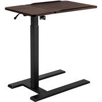 SIHOO D01 Overbed Table - Height & Tilt Adjustable, Laptop Standing Desk with Wheels for Hospital & Home Use Dark Walnut