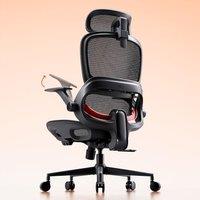 SIHOO B100 Ergonomic Office Chair, Comfy Desk Chair with Adaptive Dynamic Lumbar Support, Computer Chair with Extra Wide Headrest, Flip-Up Armrests, 9