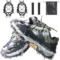Crampons for Hiking Boots, 24/32Spikes Snow Grips Ice Grippers Traction Anti-Slip Stainless Steel Spikes for Shoes and Boot, Durable Traction Crampons