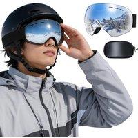 Ski Goggles, Skiing Goggles for Men Women Youth Teen, Anti-fog UV Protection, Anti-Glare Snowboard Goggles for Skiing Snowboarding Cycling Motorcycle