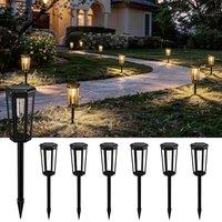 6 Packs Solar Pathway Lights Outdoor, LED Garden Landscape Lightings, 3000K Warm White, Waterproof for Decor Yard, Walkway, Patio, Driveway, Lawn
