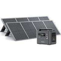 AFERIY Portable Power Station 800W with 2x100W Solar Panels, 512Wh LiFePO4 Batteries, AC 220V-240V Output, UPS, Foldable Solar Panel with Junction Box