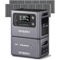 AFERIY P280 4096Wh Portable Power Station,with 1 Extra Battery and 2Pcs 400W Solar Panel,2800W Expandable Capacity LiFePO4 Battery Backup,230V Solar G
